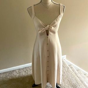 ASTR linen front tie & button dress